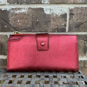 ITSLIFE RFID Blocking Metallic Red Leather Wallet